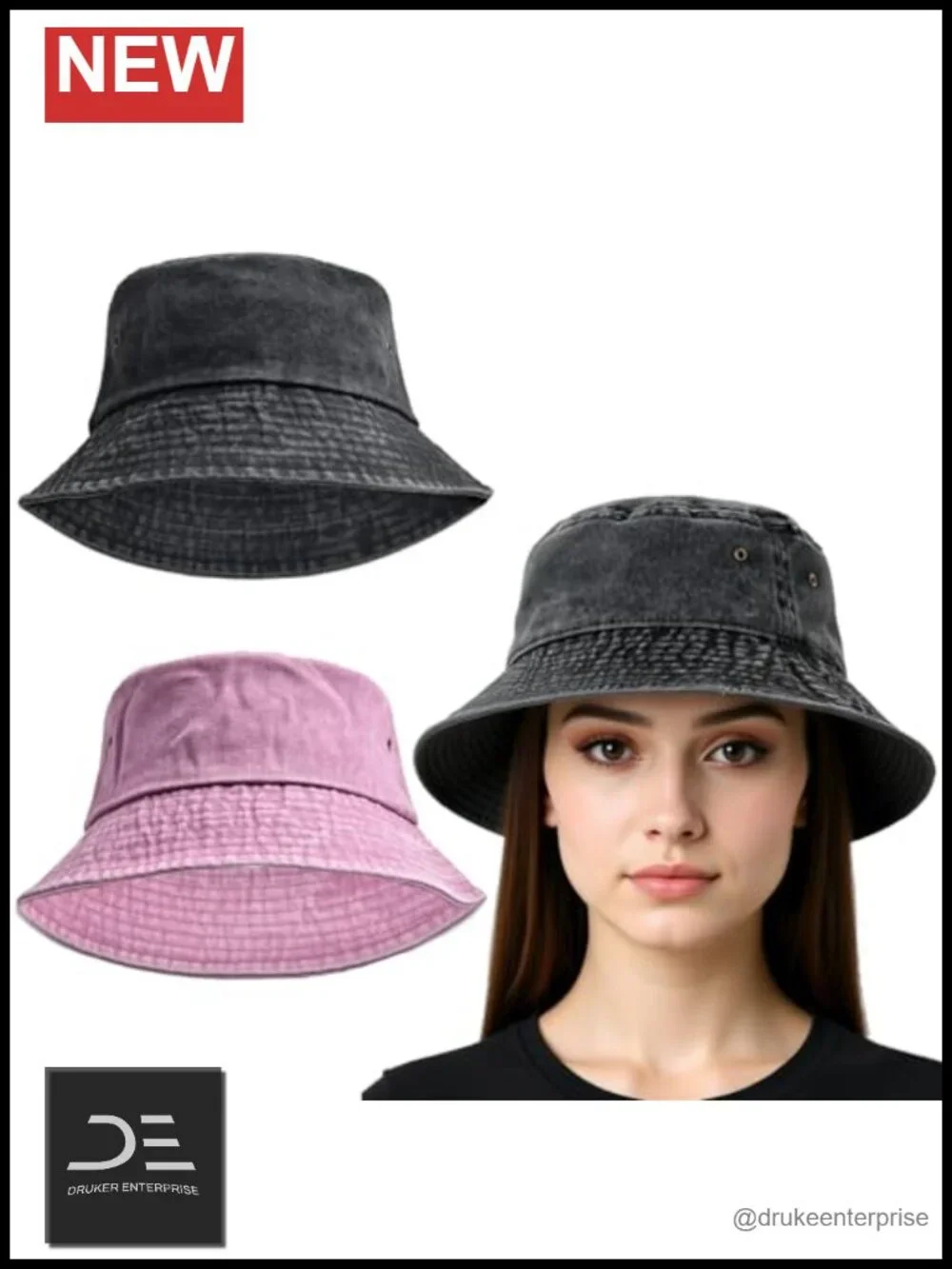2 Pack Cotton Bucket Hats Foldable Travel Sun Hats for Men Women